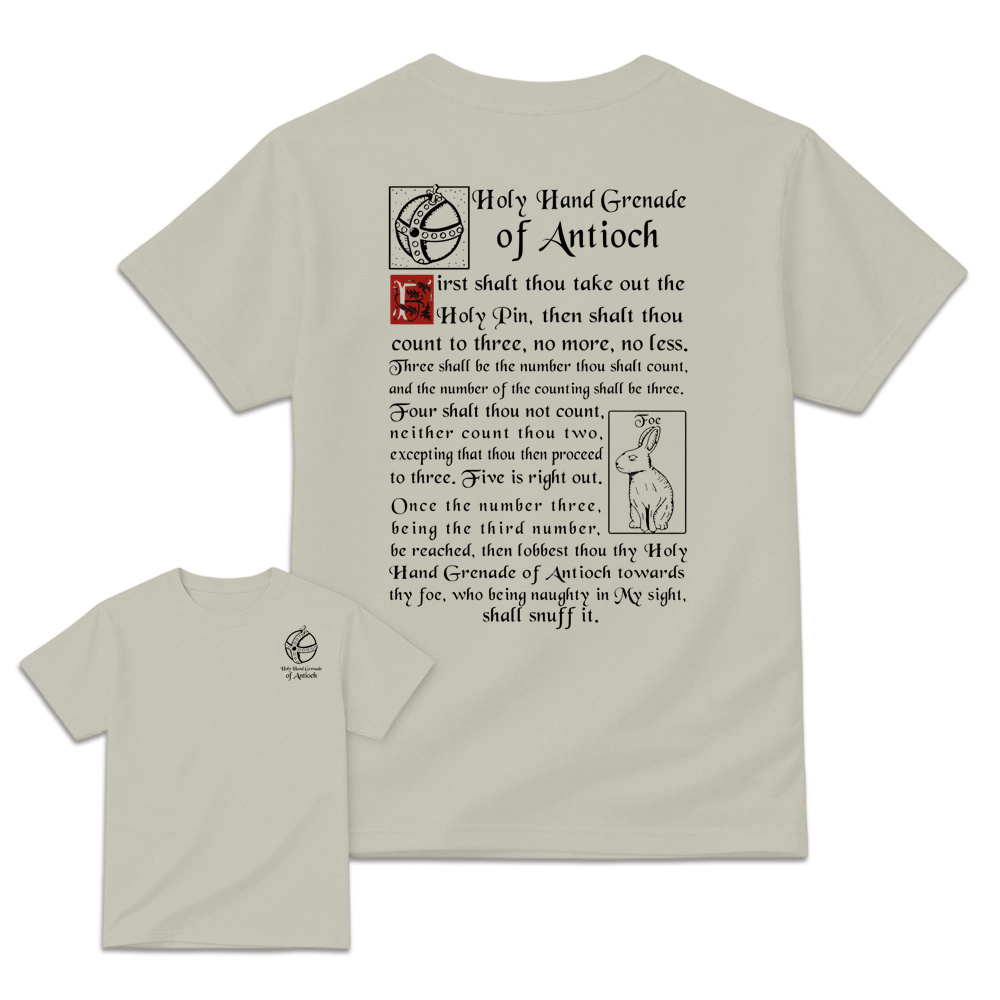 Monty Python Holy Hand Grenade of Antioch Black Cotton T-Shirt
