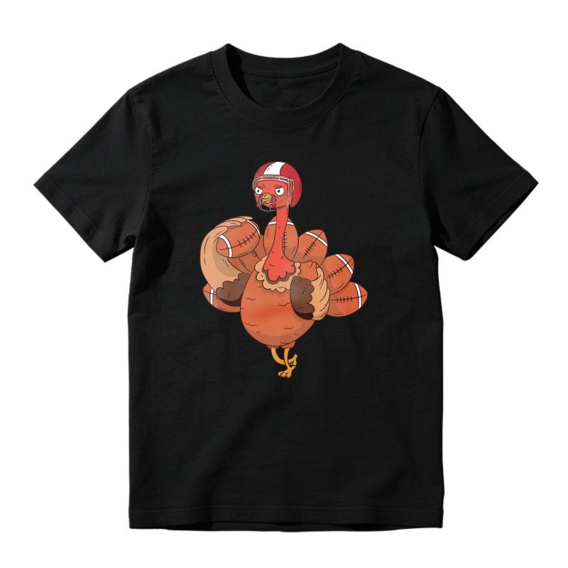 Funny Turkey Wearing Football Helmet And Holding American Balls, Unisex Classic T-shirt