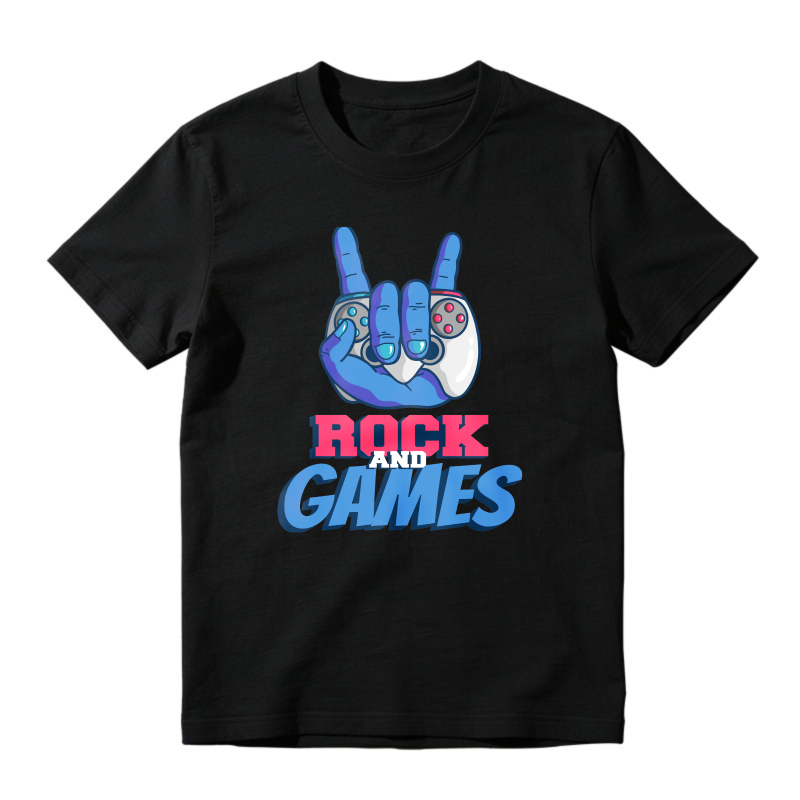 Rock And Games Hand Holding Controller Graphic, Unisex Classic T-shirt