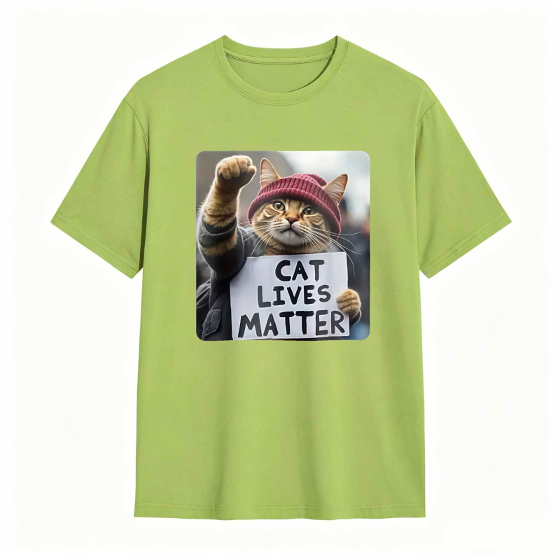 Cat Lives Matter Protest Cat tshirt 100% cotton