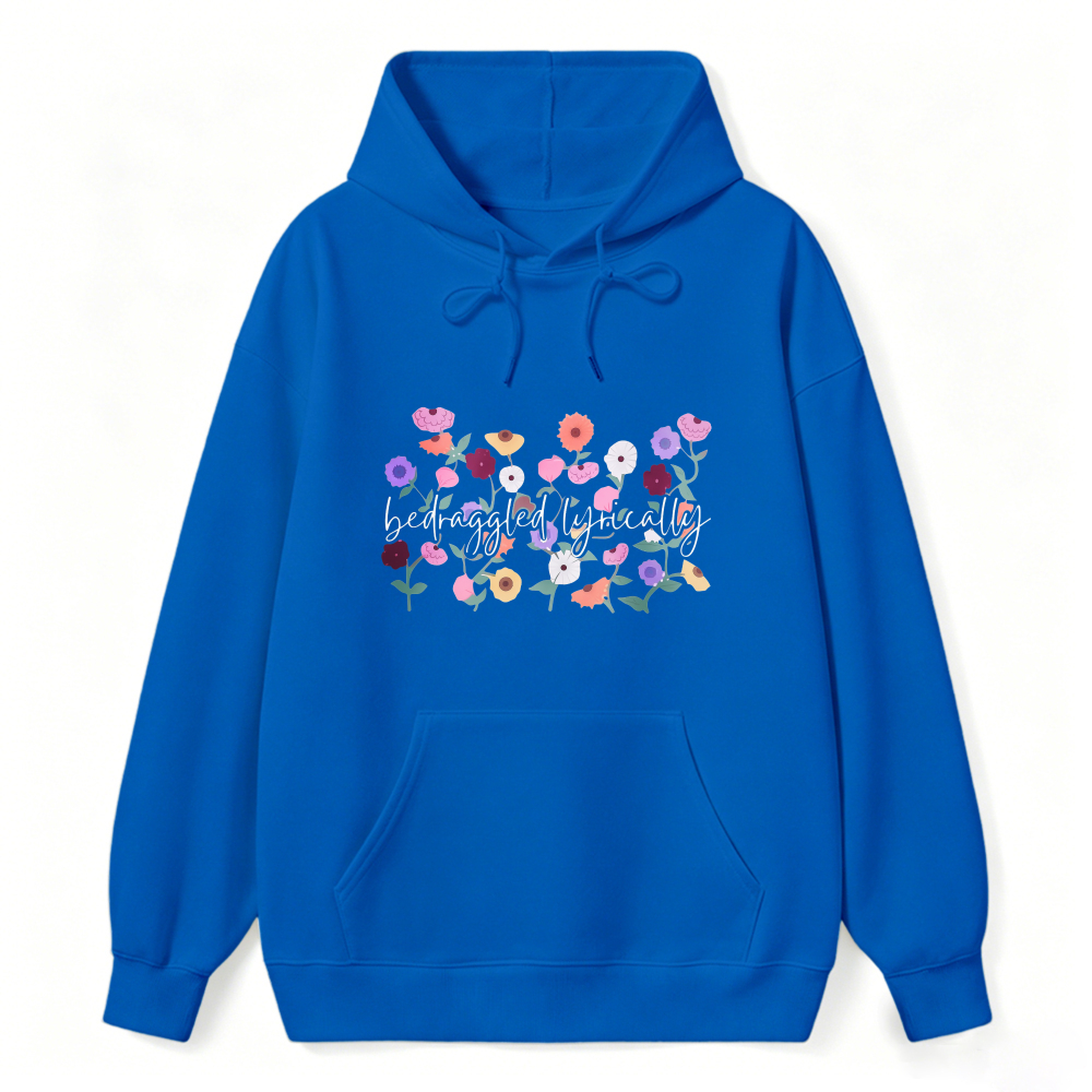 Befuddled Lyrically Floral Pattern Hoodie