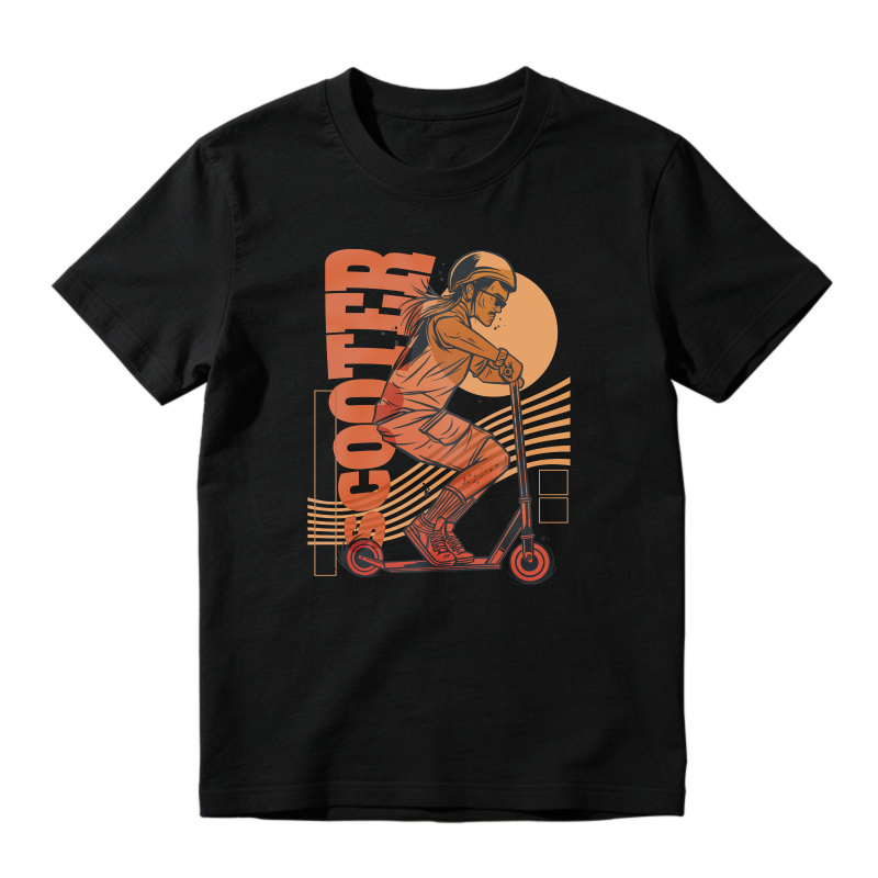 Retro Scooter Rider Graphic, Unisex Classic T-shirt