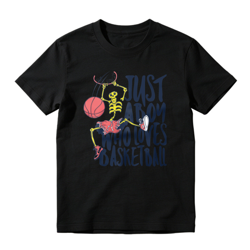 Skeleton Dribbling Basketball Just A Boy Who Loves Basketball, Unisex Classic T-shirt