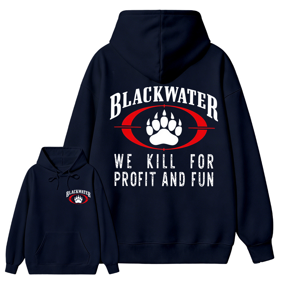 Blackwater Inspired Hoodie, Tactical Graphic Pullover Sweatshirt, Military Style Streetwear Hoodie