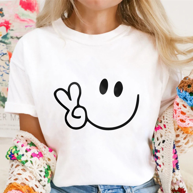 Smiley Face With Peace Sign Unisex Classic T-shirt