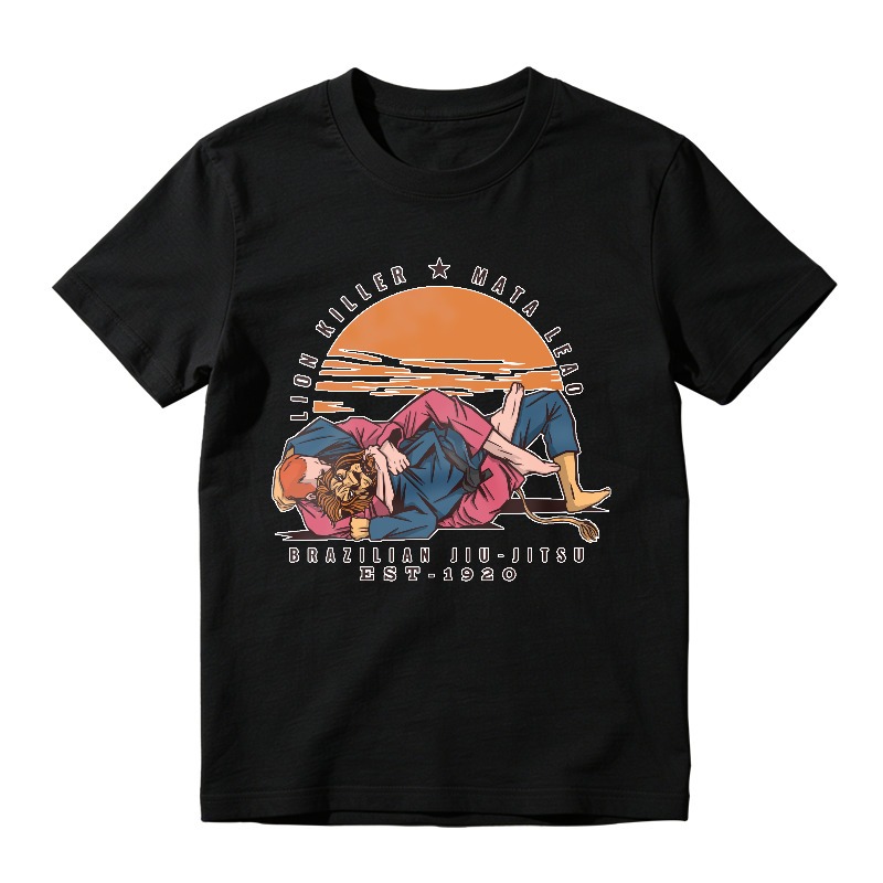 Brazilian Jiu Jitsu Grappling Sunset Vintage Graphic, Unisex Classic T-shirt