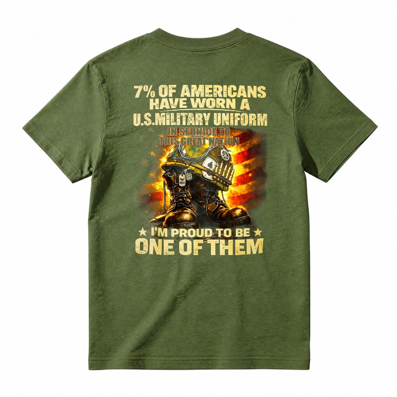 Proud American Military Veteran Service Graphic Tee Design tshirt 100% cotton