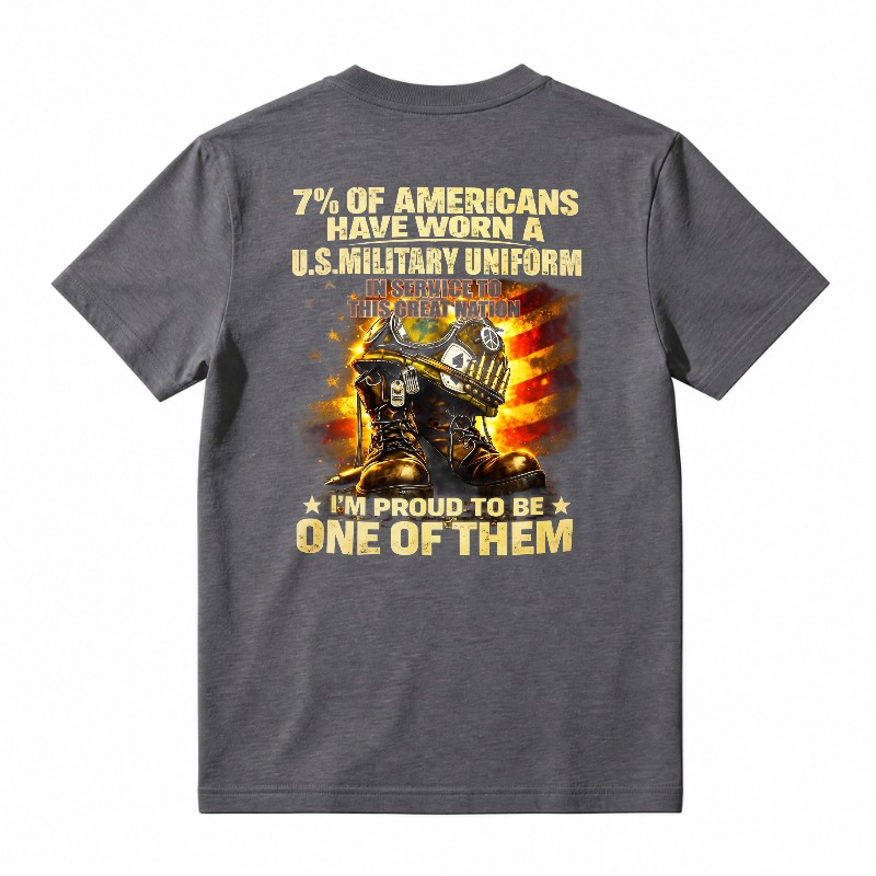 Proud American Military Veteran Service Graphic Tee Design tshirt 100% cotton