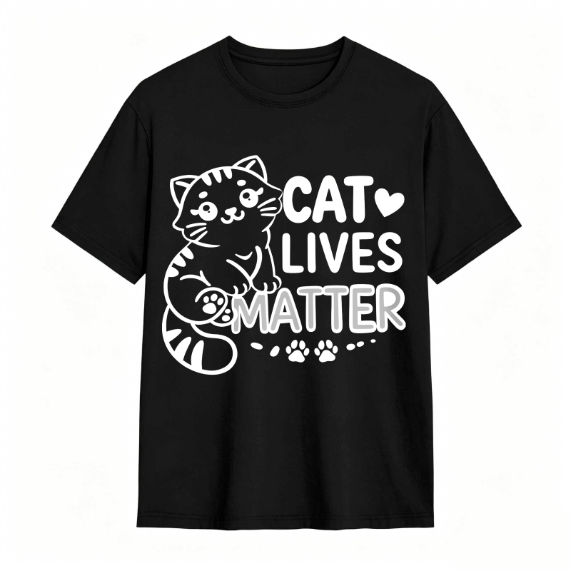 Cat Lives Matter With Paw Prints tshirt 100% cotton