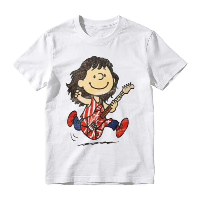 Vintage Snoopy Character Eddie Van Halen Frankenstein Guitar Rock Graphic Tee