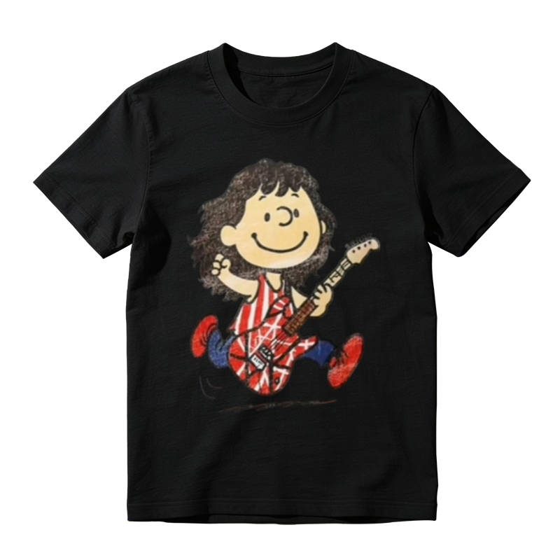 Vintage Snoopy Character Eddie Van Halen Frankenstein Guitar Rock Graphic Tee
