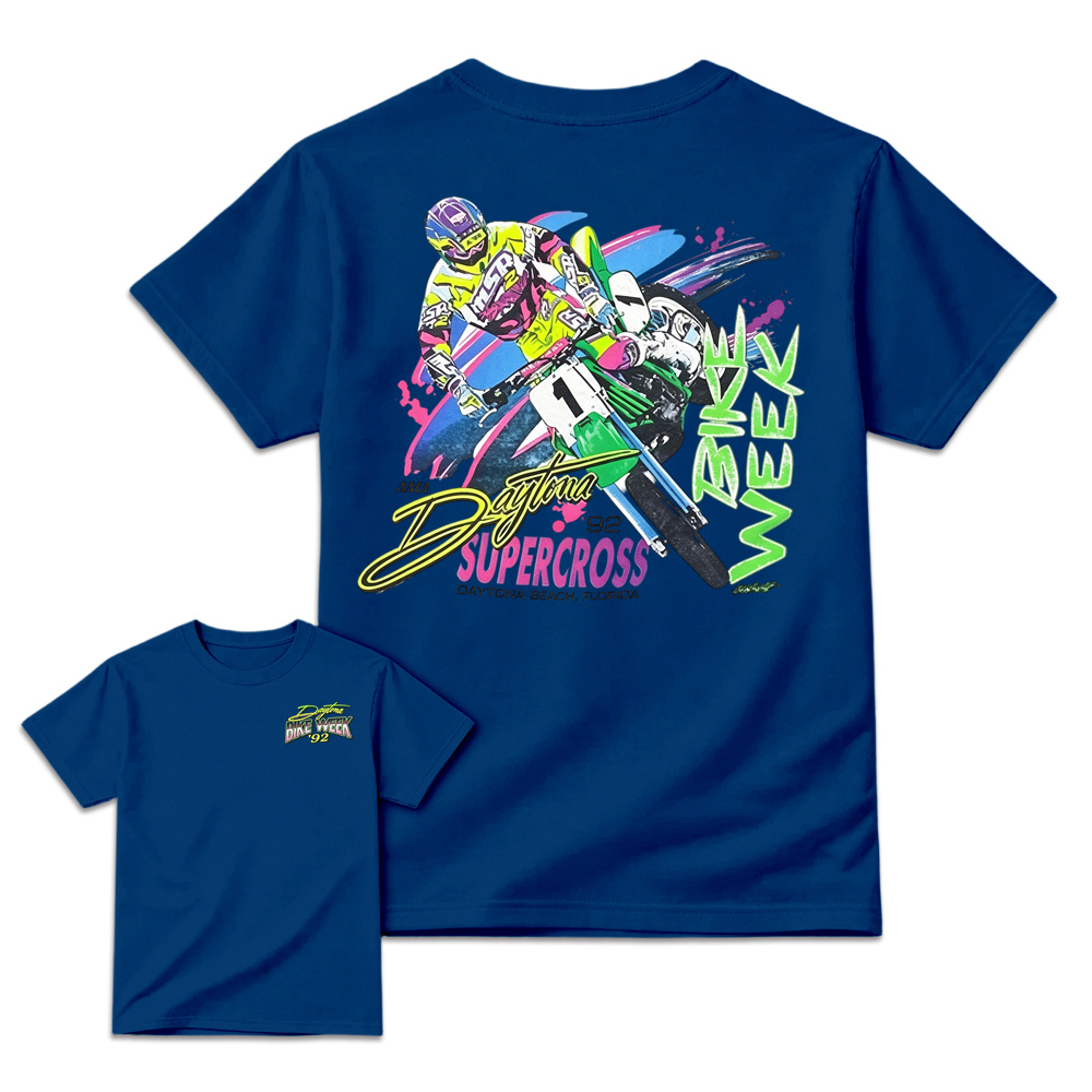 Vintage 1992 Daytona Supercross Graphic Retro Motocross Tee