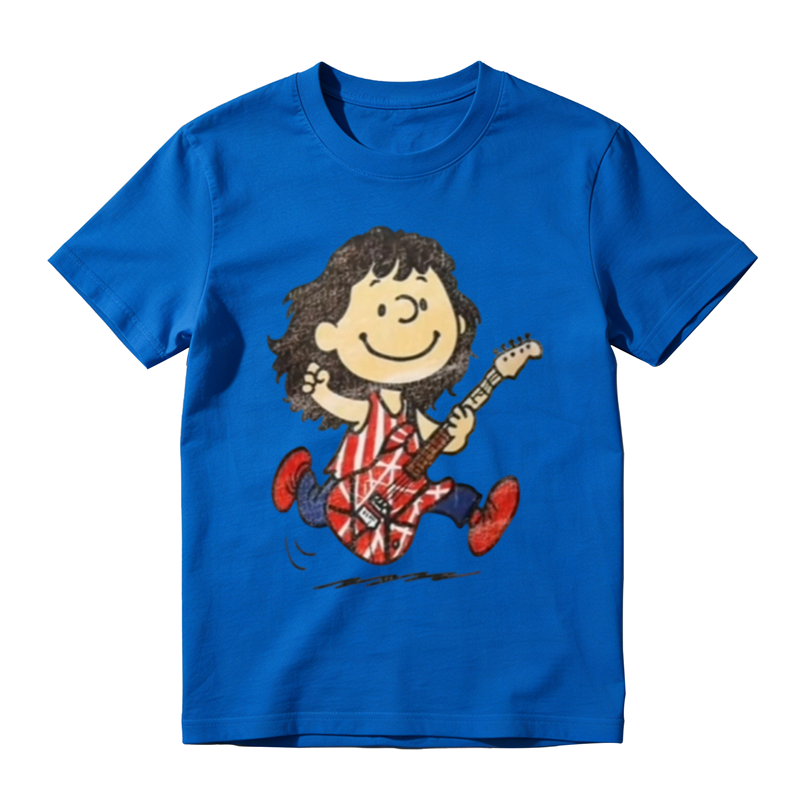 Vintage Snoopy Character Eddie Van Halen Frankenstein Guitar Rock Graphic Tee