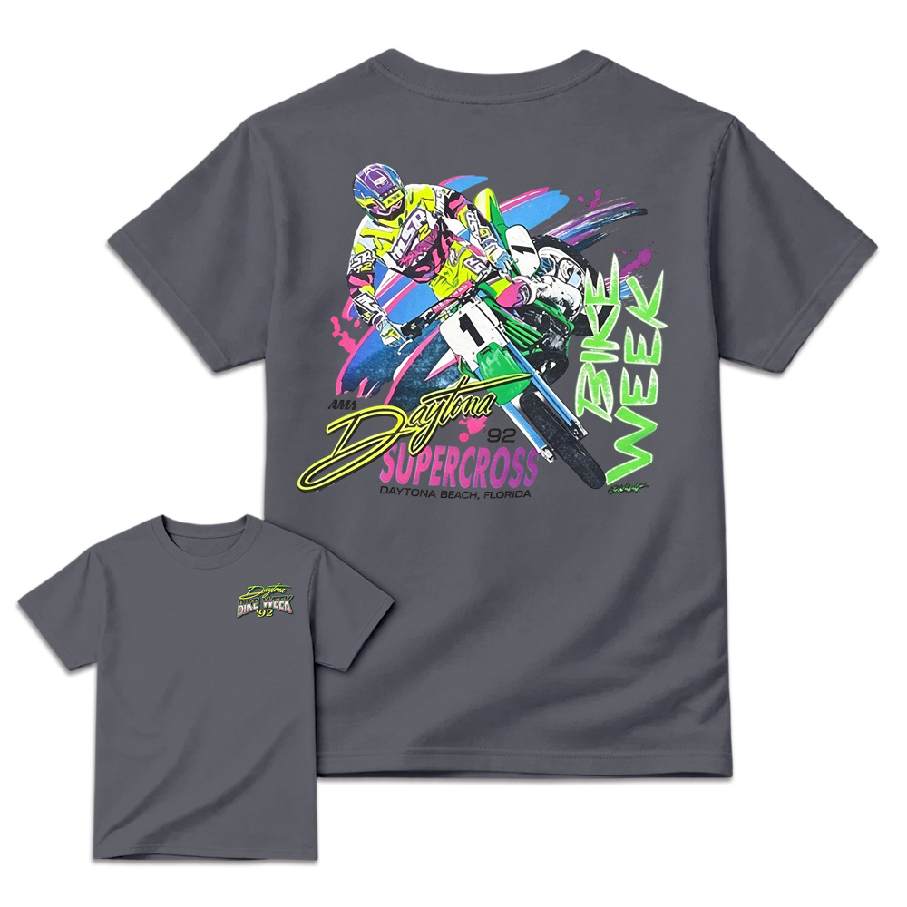 Vintage 1992 Daytona Supercross Graphic Retro Motocross Tee