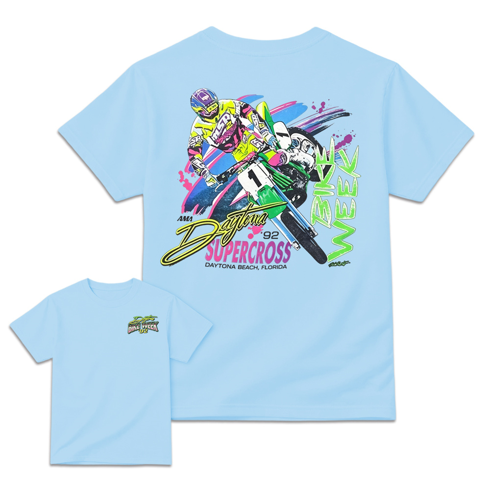 Vintage 1992 Daytona Supercross Graphic Retro Motocross Tee