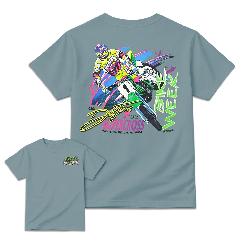 Vintage 1992 Daytona Supercross Graphic Retro Motocross Tee