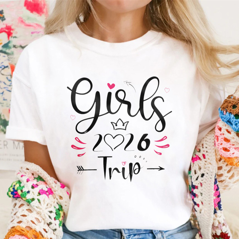 Girls Trip 2026 Heart Crown Arrow Design Unisex Classic T-shirt