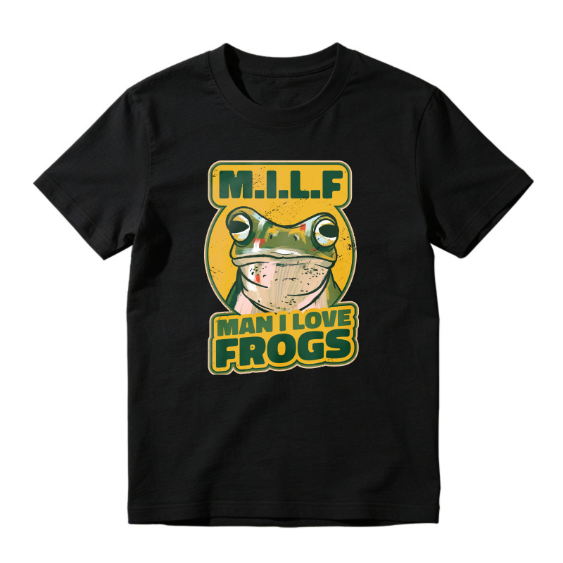 Man I Love Frogs M.I.L.F Funny Frog Graphic, Unisex Classic T-shirt