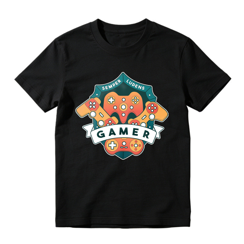 Gamer Controller Badge Semper Ludens, Unisex Classic T-shirt