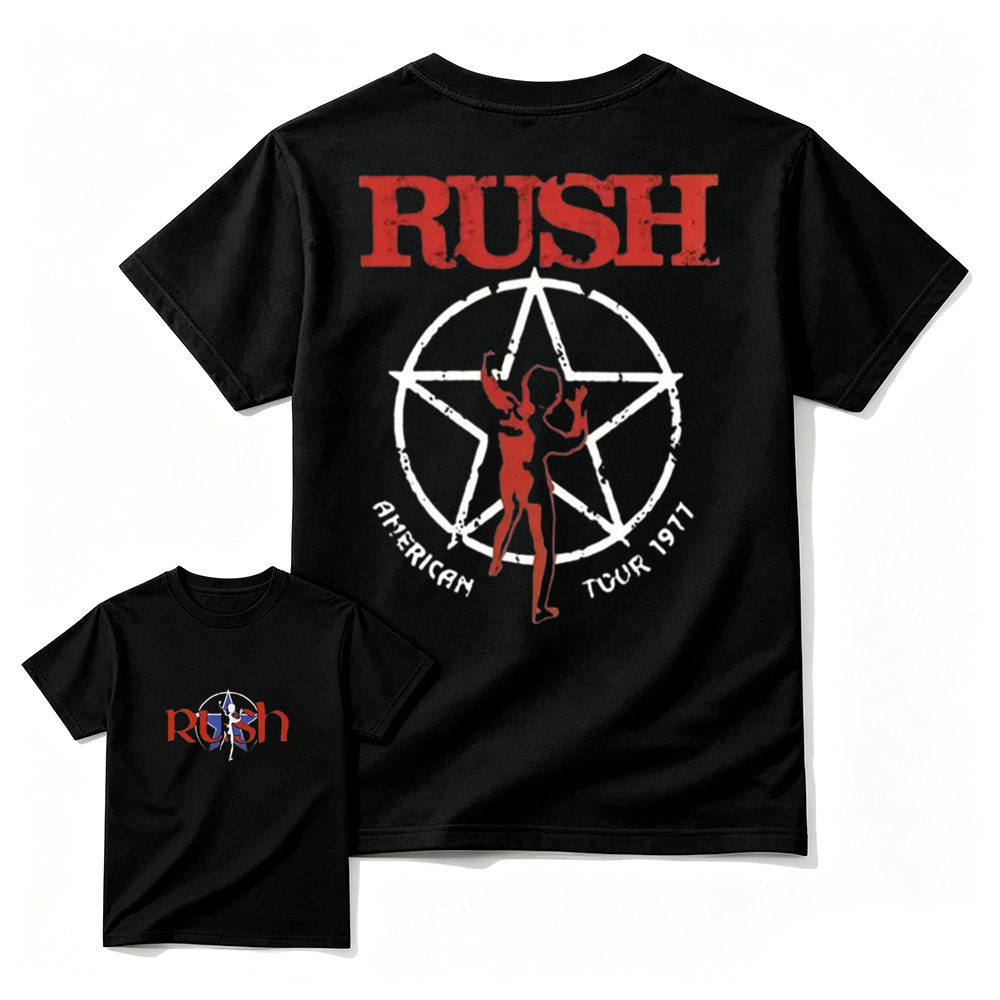 Classic Rock Starman Logo T-Shirt - Vintage Retro Double Sided Concert Graphic Tee