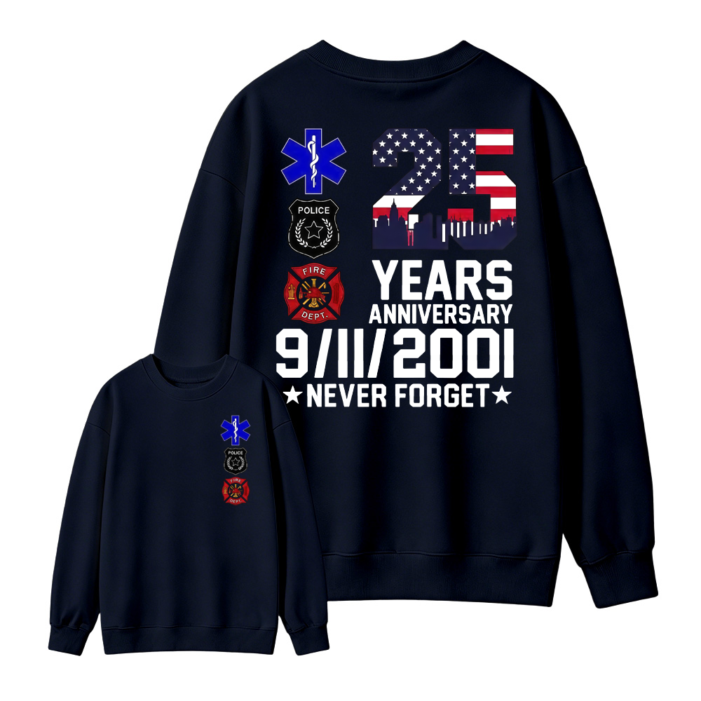 Unisex 9/11 25th Anniversary Memorial T-Shirt - Never Forget Graphic  Sweatshirt