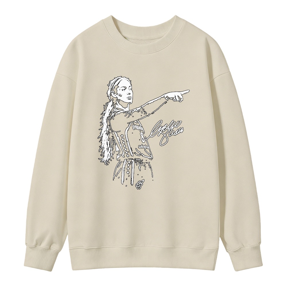 Woman Pointing Finger Graphic Print Sweatshirt