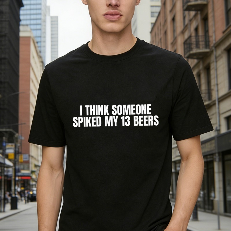 I Think Someone Spiked My 13 Beers Funny Drinking Humor Graphic T-shirt