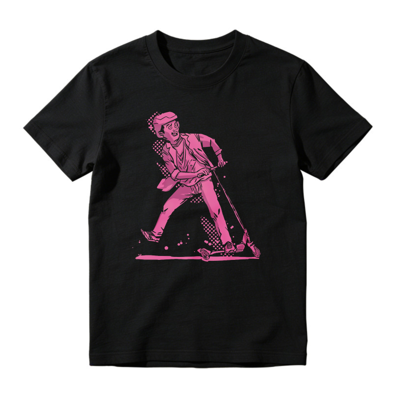 Pink Scooter Rider Graphic, Unisex Classic T-shirt