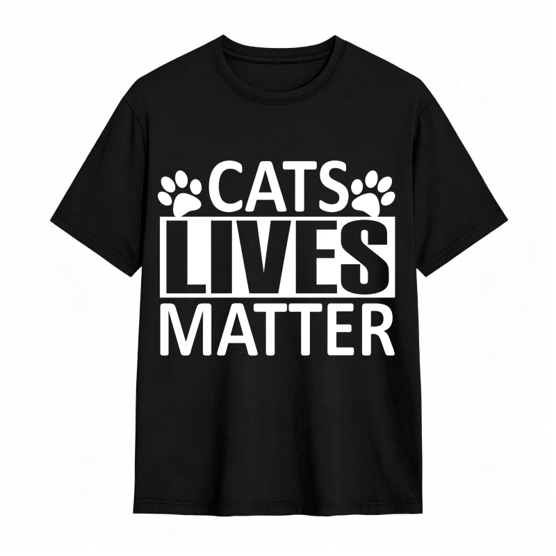 Cats Lives Matter Paw Prints tshirt 100% cotton