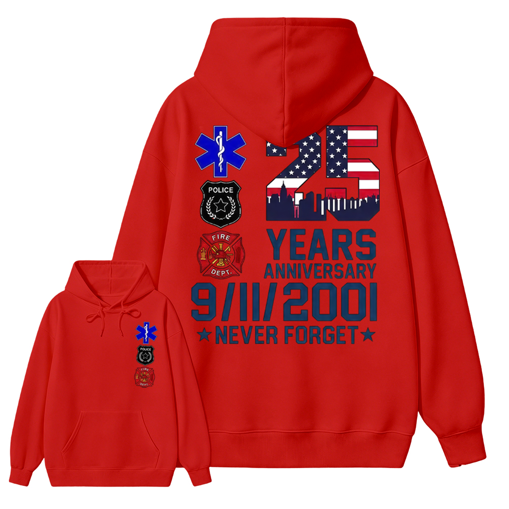 Unisex 9/11 25th Anniversary Memorial T-Shirt - Never Forget Graphic  Hoodie