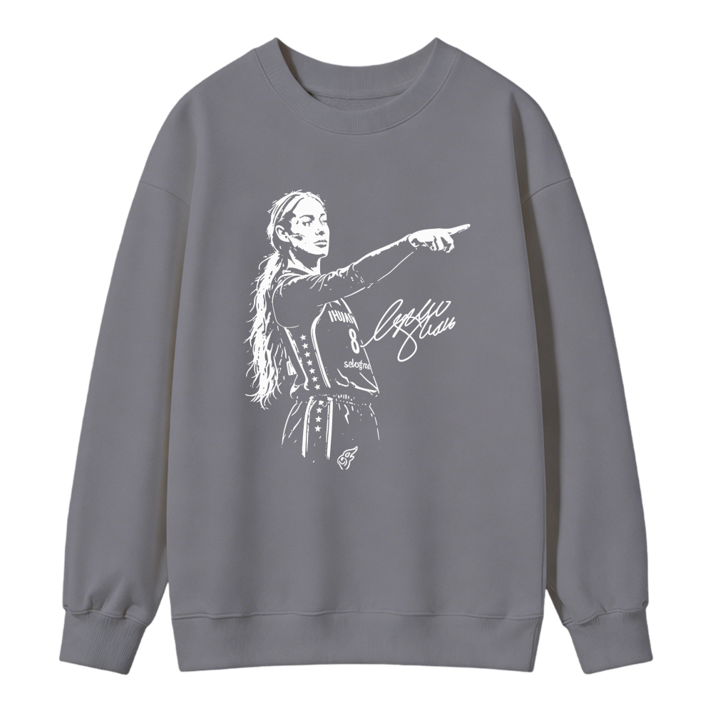 Woman Pointing Finger Graphic Print Sweatshirt