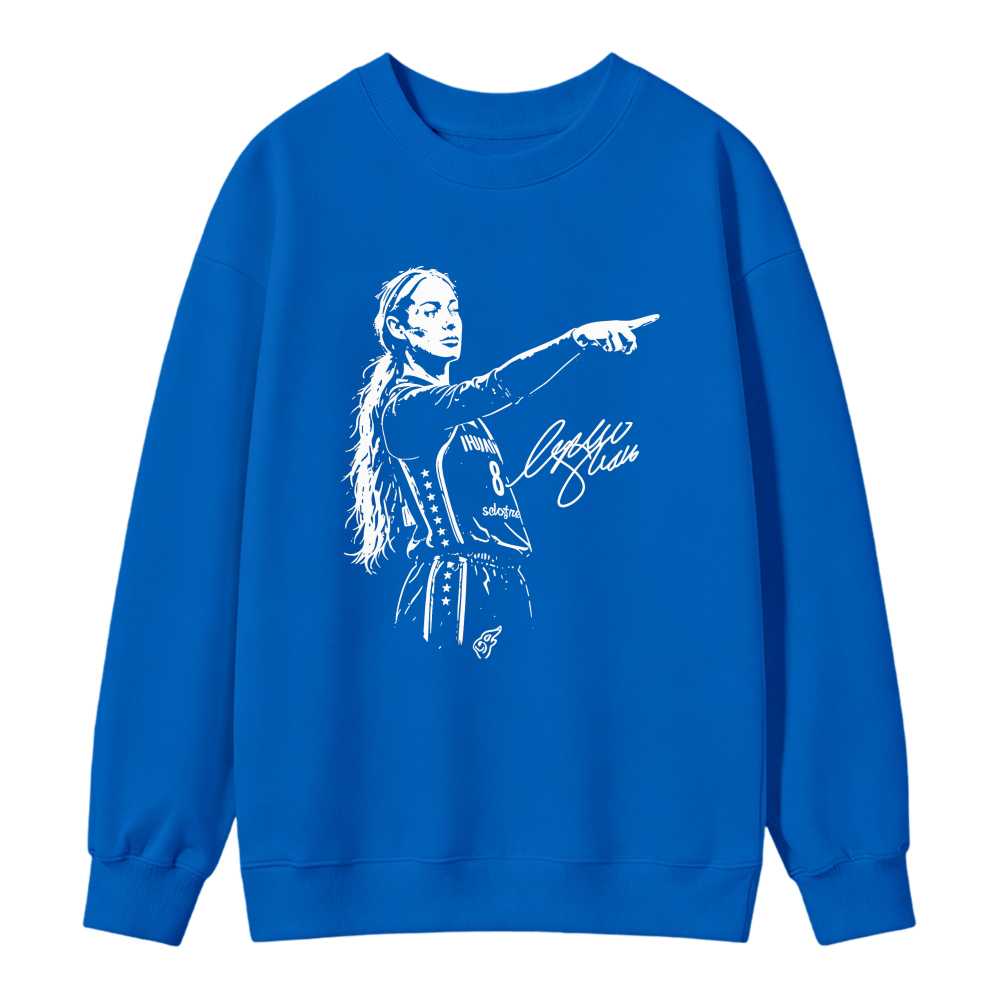 Woman Pointing Finger Graphic Print Sweatshirt