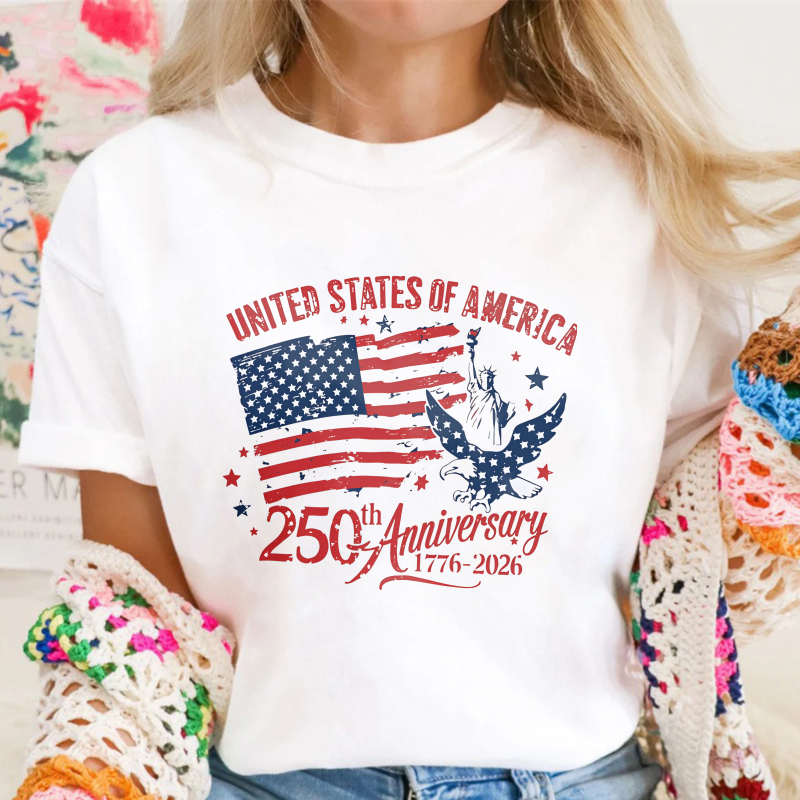 United States Of America 250th Anniversary 1776 2026 Flag And Eagle Design Unisex Classic T-shirt