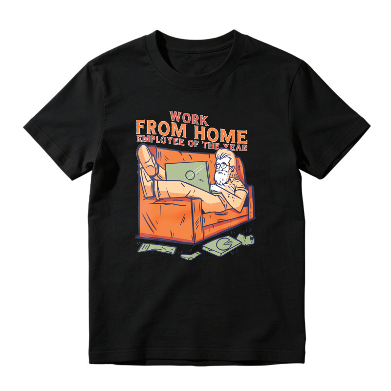 Work From Home Employee Of The Year, Man Relaxing On Couch With Laptop And Money, Unisex Classic T-shirt