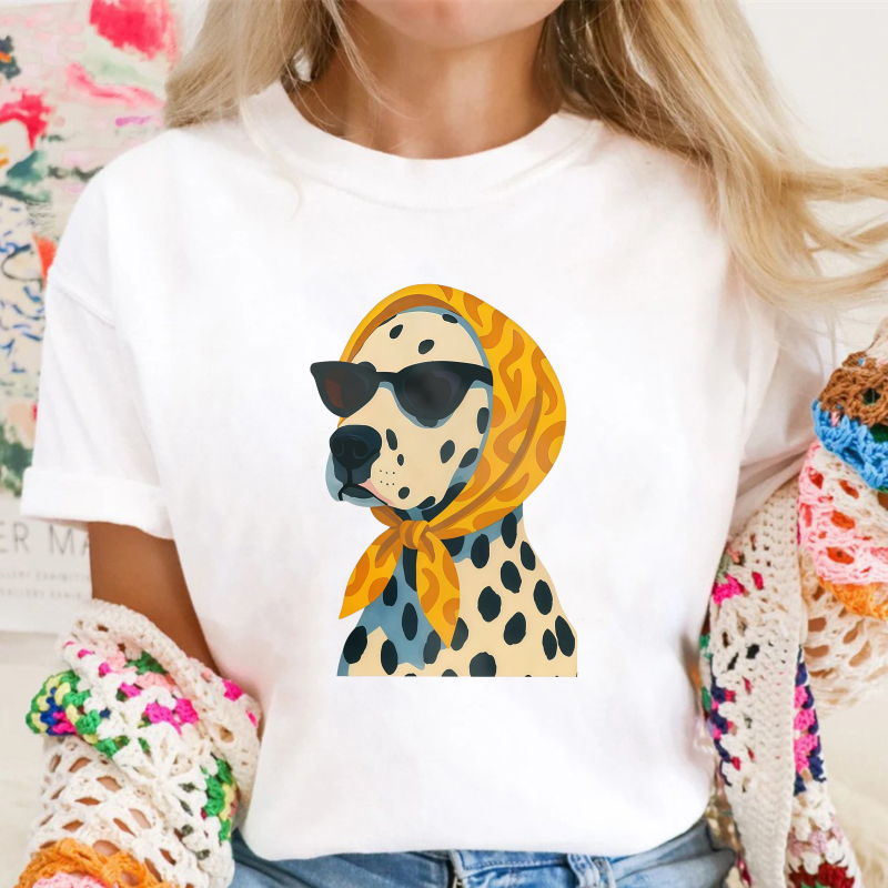 Dalmatian Dog With Scarf And Sunglasses Unisex Classic T-shirt