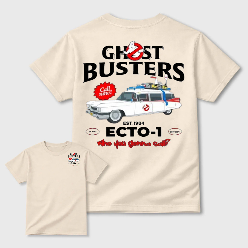 Ghostbusters ECTO-1 Car Print Black T-Shirt