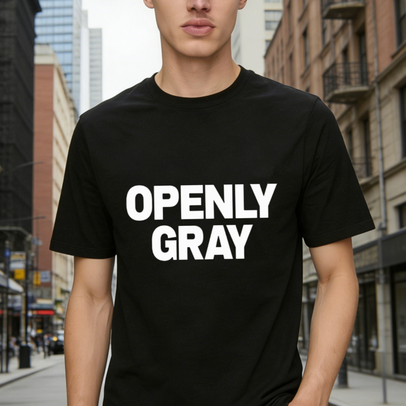 Openly Gray Text Graphic T-shirt