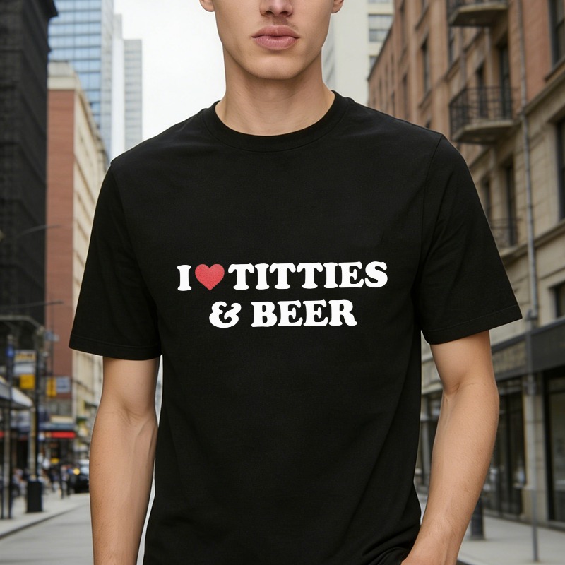 I Love Titties And Beer Funny Quote Graphic T-shirt
