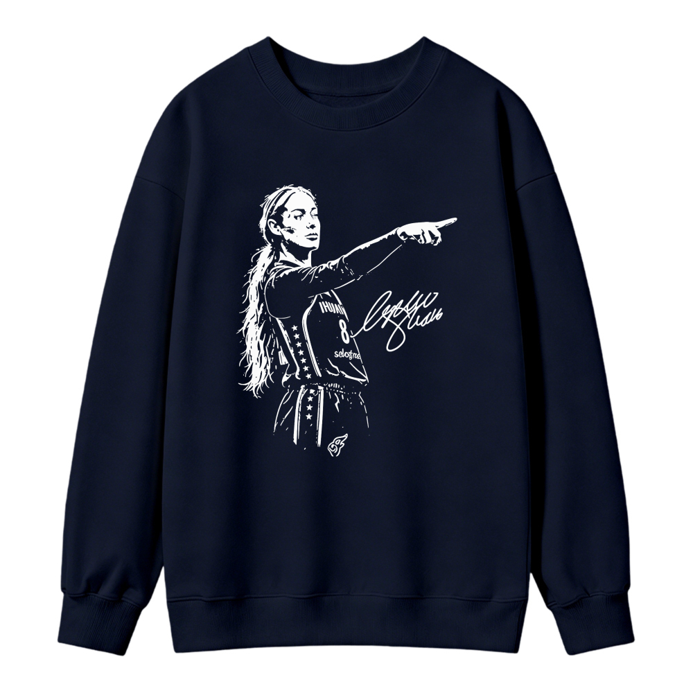 Woman Pointing Finger Graphic Print Sweatshirt