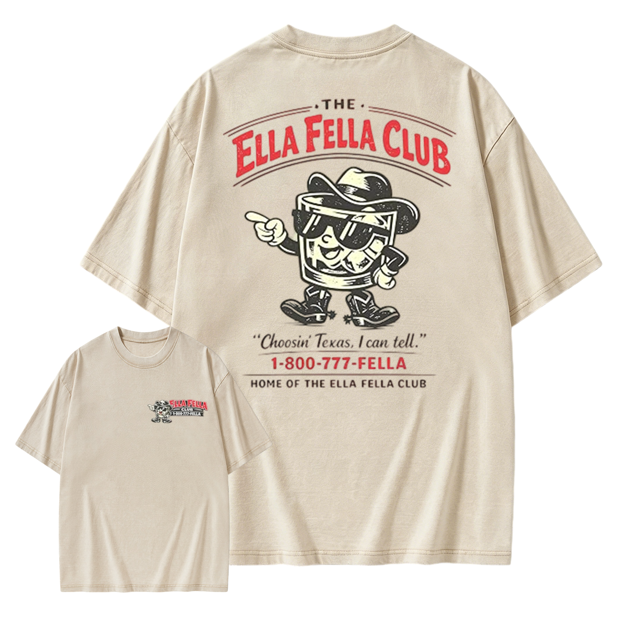 Ella Fella Club Premium Vintage Mineral Washed T-Shirt