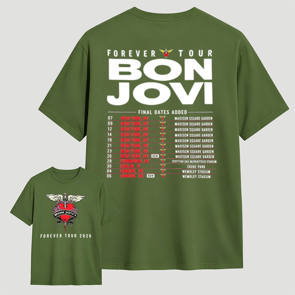 Bon Jovi Forever Tour 2026 Dual-Sided Fan T-Shirt