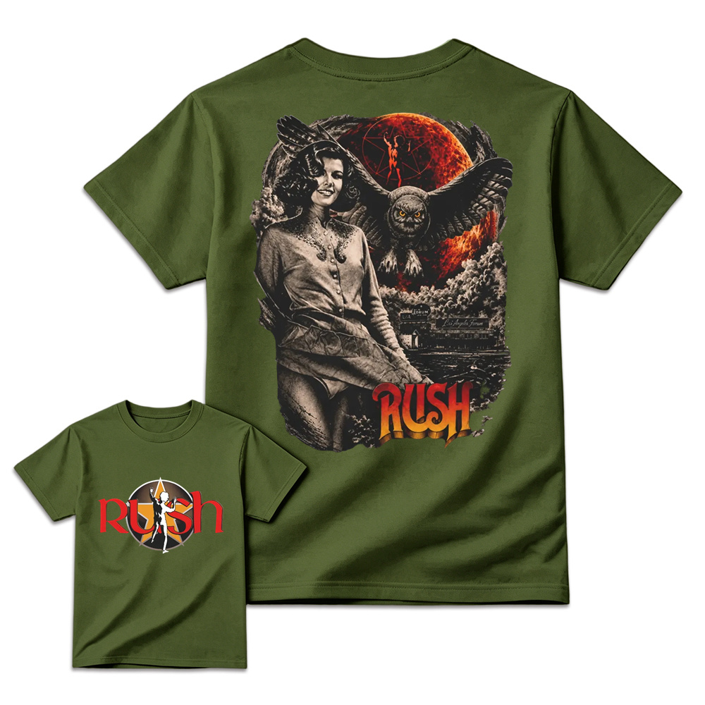 Vintage Rush Band Permanent Waves Fly By Night Retro Rock Graphic T-Shirt