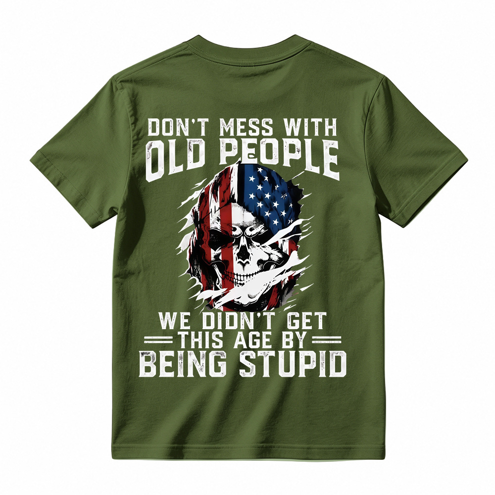 Don't Mess With Old People Skull Graphic T-Shirt