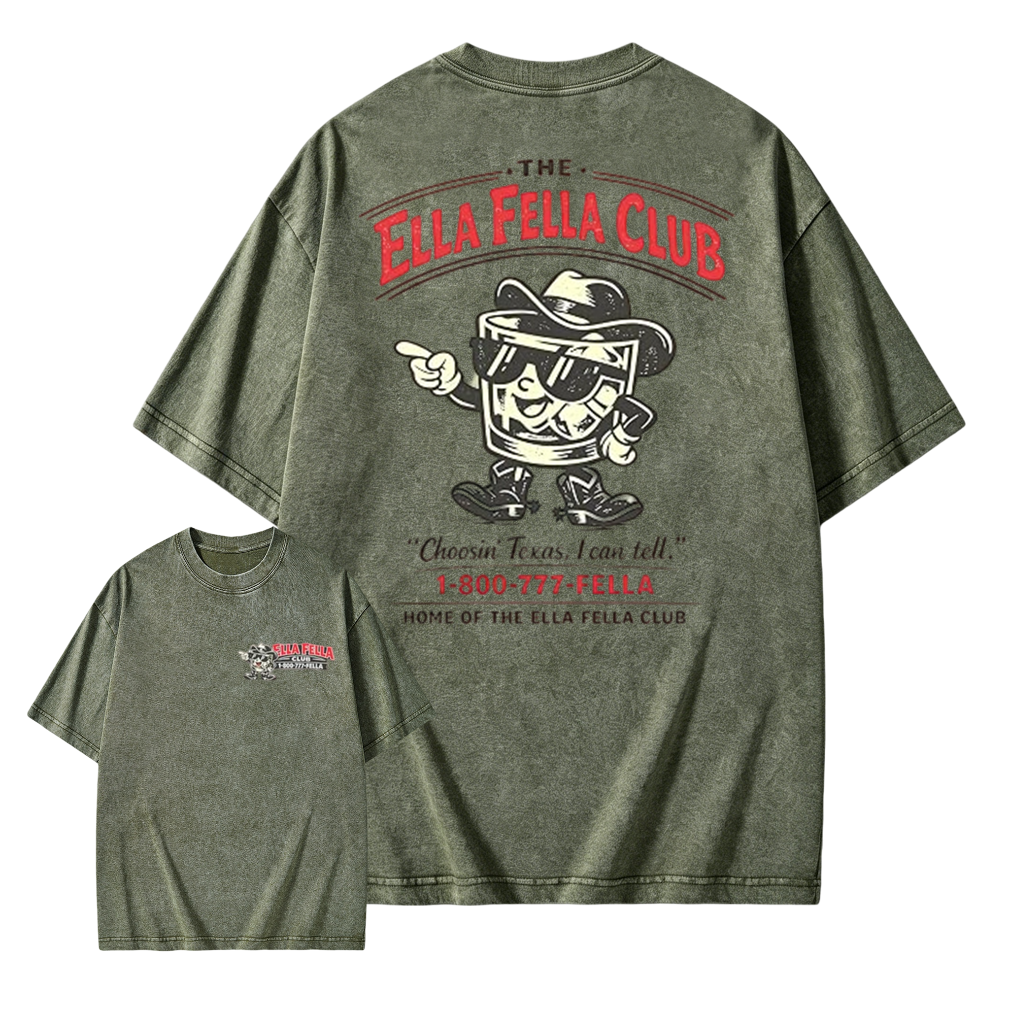 Ella Fella Club Premium Vintage Mineral Washed T-Shirt