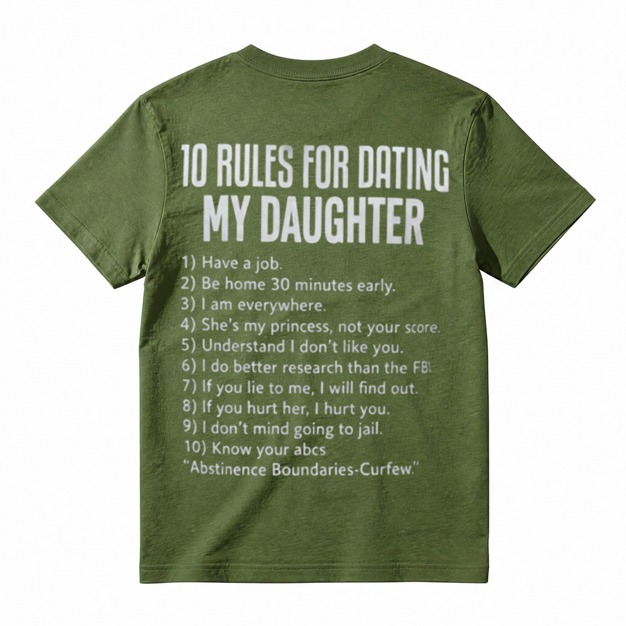 10 Rules for Dating My Daughter Funny Dad Graphic T-Shirt