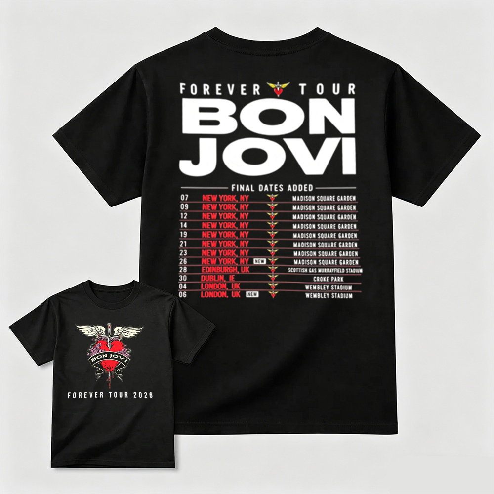 Bon Jovi Forever Tour 2026 Dual-Sided Fan T-Shirt