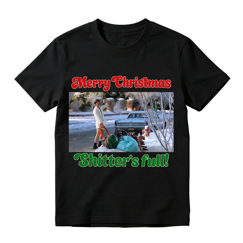 "Sh1tt3r's Full!" Funny Christmas T-Shirt, Holiday Movie Parody Tee