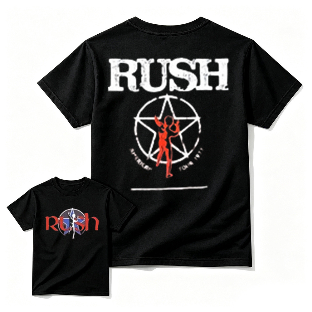 Classic Rock Starman Logo T-Shirt - Vintage Retro Double Sided Concert Graphic Tee