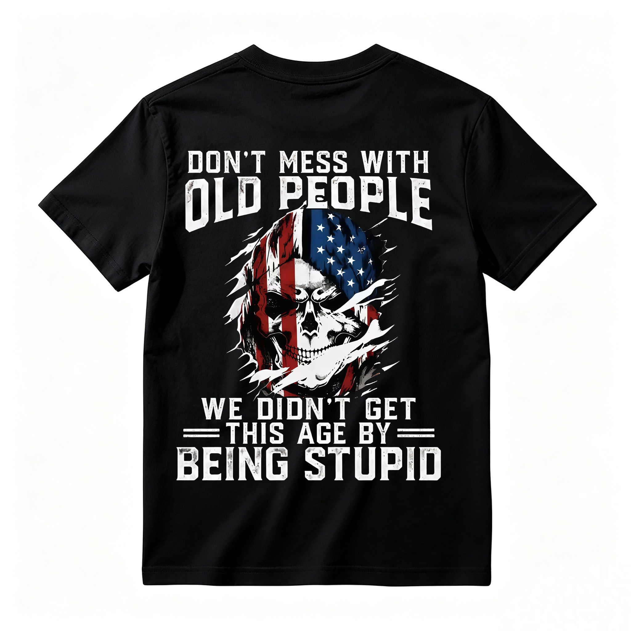 Don't Mess With Old People Skull Graphic T-Shirt