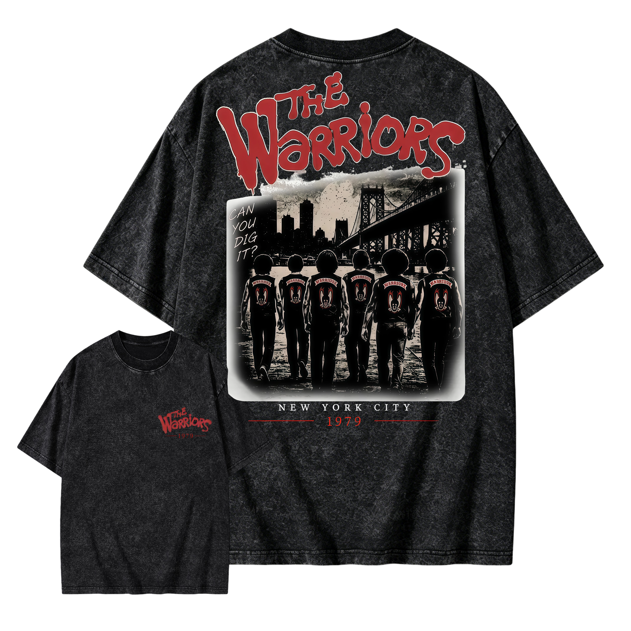 Can You Dig It? The Warriors New York City Gang Print Washed T-shirt 